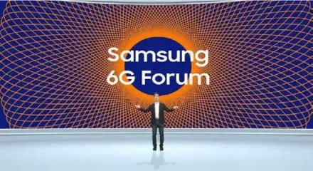  ?? YONHAP/VNA Photo ?? Sebastian Seung, president and head of Samsung Research, during the 6G forum titled "Next Hyper-connected Experience for All".