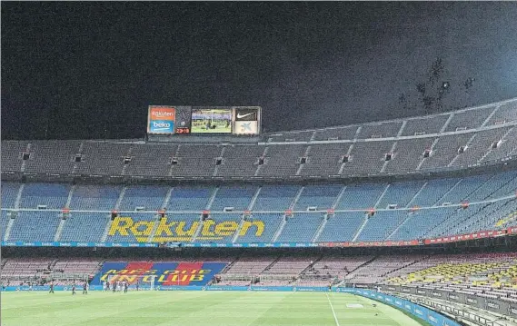  ?? FOTO: GERARD FRANCO ?? El Camp Nou es seguro La UEFA ya tiene el informe de las autoridade­s: se puede jugar en el Estadi el Barça-Nápoles el próximo 8 de agosto