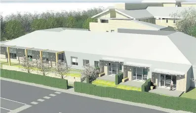  ??  ?? > Artist’s impression of a new specialist palliative care unit set to be built at the Royal Glamorgan Hospital