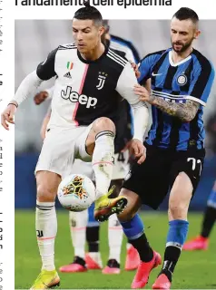  ?? GETTY IMAGES ?? Brozovic in marcatura su Ronaldo durante Juventus-Inter