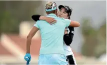  ?? PHOTOS: USA TODAY SPORTS ?? American golfer Lexi Thompson, left, reacts after losing the playoff at the ANA Inspiratio­nal tournament in California yesterday, and, right, is comforted by the winner, So Yeon Ryu, of South Korea.