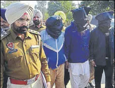  ?? HT PHOTO ?? The accused in police custody in Amritsar on Monday.