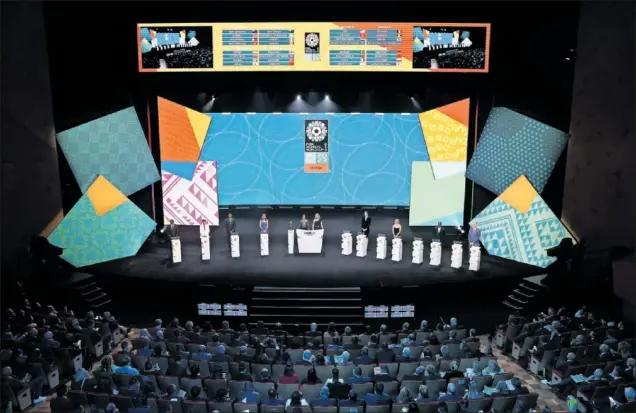  ?? ?? Vista general del sorteo del Mundial 2023 celebrado ayer en Auckland, Nueva Zelanda.