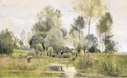  ?? COURTESY OF MUSÉE DES BEAUX-ARTS ?? The Cornell Fine Arts Museum is currently exhibiting “Towards Impression­ism,” including “Printemps, la saulaie (Spring, Willows)” by Jean-Baptiste Camille Corot.