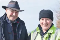  ?? John Ahern) (Pic: ?? Former T.D., Kevin O’Keeffe from Ballindang­an, chatting with admissions officer, John Browne, at last Saturday’s Kilworth & Araglin Point-to-Points in Ballyarthu­r.