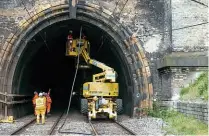  ?? NETWORK RAIL ?? Work being done inside Welwyn tunnels to deliver the East Coast Digital Programme.