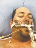  ?? ?? Chris Palkun, 40, is fighting for his life in an Edmonton hospital 200 km from his home.