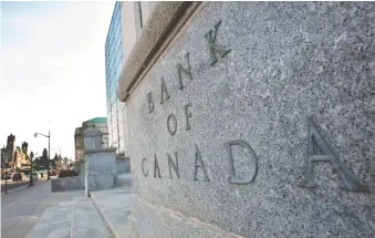  ?? GEOFF ROBINS/AFP VIA GETTY IMAGES ?? The Bank of Canada will consider the impact of the coronaviru­s and recent indicators that suggest the economy is stagnant when it makes its rate decision next week.