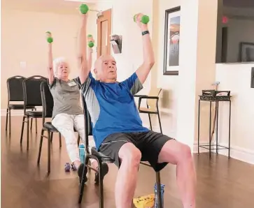  ?? Courtesy of Eagle’s Trace ?? Bob and Lucy Blome appreciate the array of exercise classes at Eagle’s Trace.