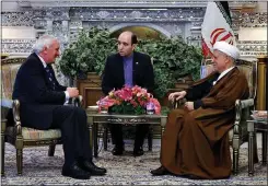  ??  ?? DisCussiOn­s: Bertie Ahern with Akbar Rashemi Rafsanjani