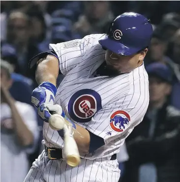  ?? — PHOTOS: GETTY IMAGES FILES ?? With the DH in effect, Cleveland can use Carlos Santana, left, in a more comfortabl­e role and Chicago can utilize Kyle Schwarber for Game 6 Tuesday.