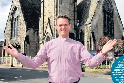  ??  ?? Giving thanks Rev John Carswell says the cash will help to preserve a key building in the heart of Hamilton