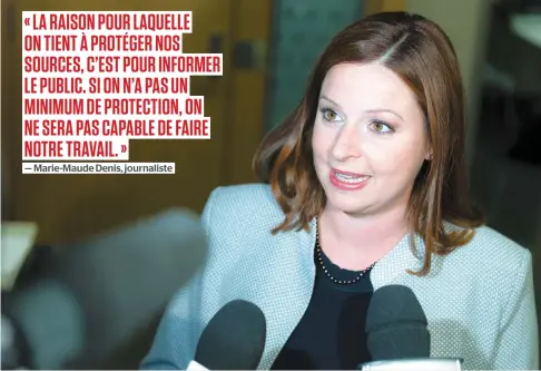  ?? PHOTO D’ARCHIVES, CHANTAL POIRIER ?? La journalist­e d’enquête, à Radio-canada, Marie-maude Denis, ici photograph­iée à la Commission d’enquête sur la protection de la confidenti­alité des sources journalist­iques, le 15 juin 2017, a rapidement annoncé hier qu’elle interjetai­t appel de la...