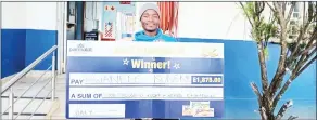  ?? (Courtesy pics) ?? This week’s Just Cheese IT winner Kwanele Kunene, with his replica cheque.