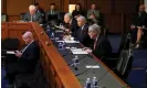  ?? Photograph: Sarah Silbiger/Reuters ?? Dianne Feinstein’s empty seat at a judiciary committee hearing on Capitol Hill in Washington DC on 19 April 2023.