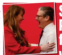  ?? ?? Cuddly in Dudley: Sir Keir Starmer with Angela Rayner in West Midlands yesterday