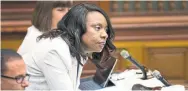  ?? ANDREW FRANCIS WALLACE TORONTO STAR ?? Mitzie Hunter introduced a private member’s bill allowing municipali­ties to ban the sales of handgun ammunition.