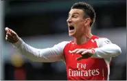  ??  ?? IN FORM: Koscielny is keen to end Wenger’s winless streak against Chelsea