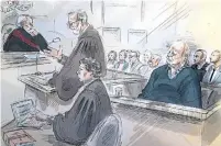  ?? ALEXANDRA NEWBOULD THE CANADIAN PRESS ?? Bruce McArthur, seen in an artist’s sketch, in court at his sentencing hearing in Toronto on Tuesday.