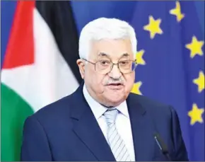  ?? EMMANUEL DUNAND/AFP ?? Palestinia­n President Mahmoud Abbas (pictured) will today hold talks with US President Donald Trump.