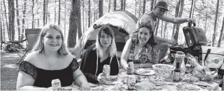  ?? Contribute­d ?? From left: Maia, Jenna, Laura and Trevor Snow celebrated the Canada Day long weekend with a family camping trip to Laurie Provincial Park.