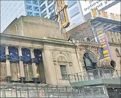  ?? ?? DELAY: Redevelopm­ent of the landmarked and long-dark Times Square Theater is awaiting a major tenant before commencing.