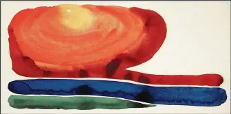  ??  ?? “THE BEYOND: GEORGIA O’KEEFFE AND CONTEMPORA­RY ART” — Bringing together more than 30 of O’Keeffe’s paintings, including “Evening Star No. II,” 1917 watercolor on paper 8 3/4 x 12 inches, plus the work of 20 emerging artists focusing on similar themes,...