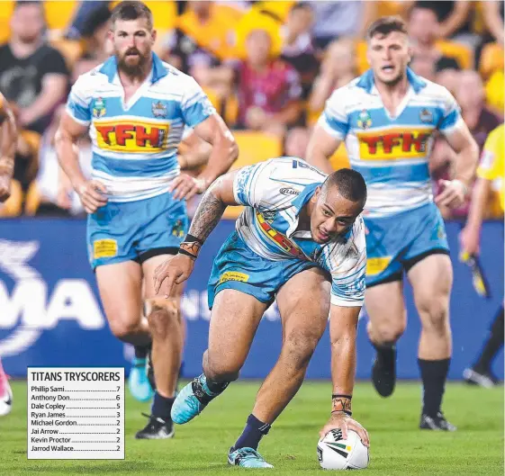  ?? Picture: GETTY IMAGES ?? Phillip Sami may be atop the Titans’ meat pie charts but his hunger to find consistenc­y remains.