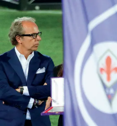  ??  ?? Il patron della Fiorentina Andrea Della Valle Sotto, l’allenatore viola Stefano Pioli quest’anno proverà a riportare la Fiorentina in Europa
