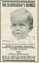  ??  ?? Advert for Barnardo’s, 1931 (author – Dr. Barnardo’s Homes, source – Charles Letts Office Desk Diary, 1931).