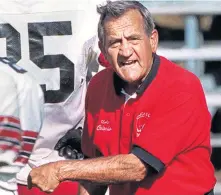  ?? MARK GARFINKEL / BOSTON HERALD ?? SAD DAY: Legendary Brockton high school football coach Armond Colombo died Sunday morning.