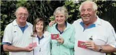  ?? Picture: SUPPLIED ?? WINNER’S CIRCLE: The team who won the Rosehill Sparsponso­red vouchers, from left, are Jonty Alexander, Wendy Heny, Wendy Counihan and David Kirk.