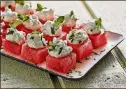  ?? TOM MCCORKLE/THE WASHINGTON POST ?? Watermelon With Herbed Goat Cheese Whip makes a refreshing summer appetizer.