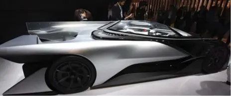  ?? ROBYN BECK/AFP/GETTY IMAGES ?? The Faraday Future FFZERO1 concept car. If reports are true, Faraday Future is aiming to change the very nature of how cars are bought and sold.