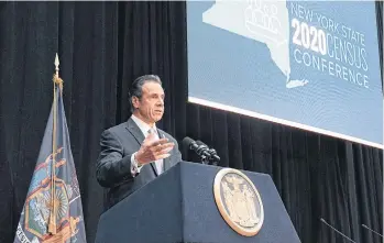  ?? GOVERNOR OFFICE /FLICKR NY ?? El gobernador Andrew Cuomo lideró la primera Conferenci­a del Censo estatal.