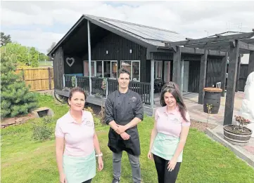  ?? ?? TEAMWORK: Cassie Robertson, Connor Grewar and Melissa Robertson of Serendipit­y Cafe, located at Berryfauld Farmhouse in Arbroath. Picture by Gareth Jennings.