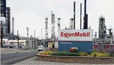  ??  ?? Big loss: Exxon Mobil’s refinery in Billings, Montana. Exxon will post an after-tax loss of US$200mil as a result of pulling out of the Rosneft deal but the true costs for the company run much deeper. — AP