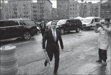  ?? AP Photo/Mary Altaffer ?? Lawyer: Michael Cohen, President Donald Trump's personal attorney, arrives at federal court, Monday, in New York. A U.S. judge will hear more arguments about Trump's extraordin­ary request that he be allowed to review records seized from Cohen's office...