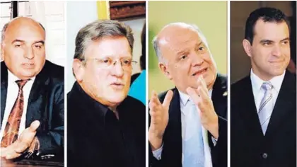  ?? ARCHIVO ?? Vladimir de la Cruz, Rolando Araya, Rodolfo Piza y Kevin Casas integraría­n una nueva comisión de notables que hará recomendac­iones para modernizar el Estado costarrice­nse. El anuncio se daría hoy.