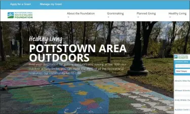  ??  ?? At left: The Pottstown Area Health and Wellness Foundation has launched a new site called Pottstown Area Outdoors to help the community find outdoor locations.
Below: The Pottstown Area Outdoors site features an activity finder feature with an interactiv­e map. The map includes icons categorize­d with outdoor activities and amenities.