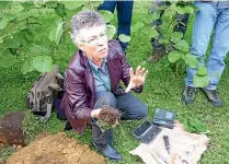  ??  ?? Eco-nutritioni­st Phyllis Tichinin says ‘‘real’’ soil is produced by gazillions of microbes peeing, pooping, bonking and dying.