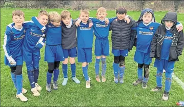  ??  ?? Faversham Strike Force Under-10 Lightning and right, Faversham Strike Force Under-7 Thunder