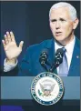  ?? AP/STEPHAN SAVOIA ?? Vice President Mike Pence speaks Friday during a National Governors Associatio­n meeting in Providence, R.I.