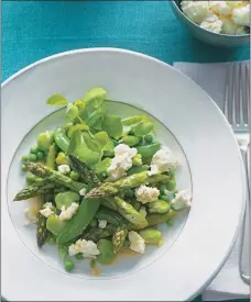  ?? JONATHAN GREGSON - COURTESY PHOTO ?? Primavera Salad gets zing from homemade lemon ricotta and heft from fava beans or thawed frozen edamame.