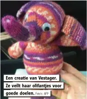  ?? Foto's: AFP ?? Een creatie van Vestager.
Ze veilt haar olifantjes voor
goede doelen.