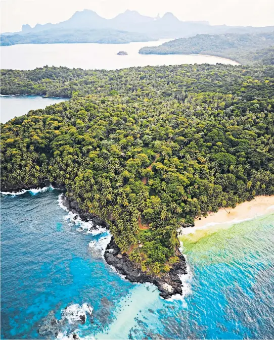  ??  ?? ◄ With its deserted beaches and Edenic rainforest, Principe is the perfect setting for a Bacardi ad