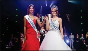  ??  ?? Annabelle Varane (à g.) au côté de Miss France, samedi soir à Orchies (Nord).