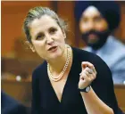  ?? ( Patrick Doyle/ Reuters) ?? CANADIAN DEPUTY Prime Minister Chrystia Freeland: Canada will always stand up for human rights and will always stand up for the rules- based internatio­nal order.