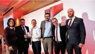  ?? ROB BROWNE ?? Winners are pictured at a previous WalesOnlin­e Digital Awards ceremony.