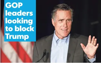  ?? GREGORY BULL, AP ?? Former Republican presidenti­al nominee Mitt Romney plans a major address on Thursday.